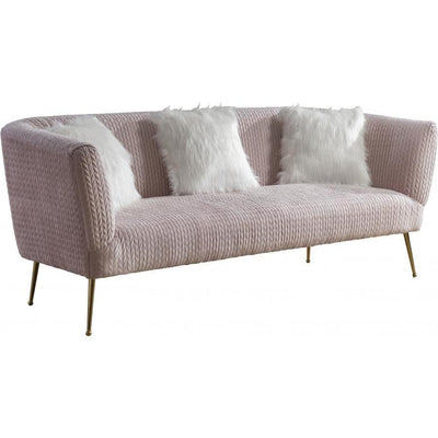 Monroe Textured Velvet Pink Sofa - bellafurnituretv