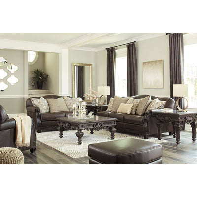 Embrook Chocolate Leather Living Room Set - bellafurnituretv