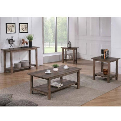Soto Brown 3-Piece Coffee Table Set (1xCoffee 2xEnd) - bellafurnituretv