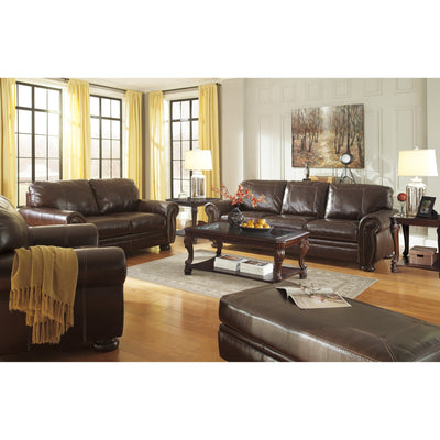 Banner Coffee Leather Living Room Set - bellafurnituretv