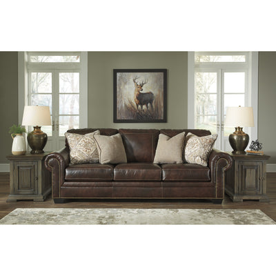 Roleson Walnut Leather Sofa - bellafurnituretv