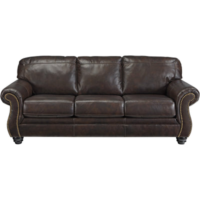 Bristan Walnut Leather Sofa - bellafurnituretv