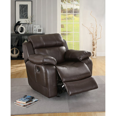 Marille Brown Bonded Leather Reclining Chair - bellafurnituretv