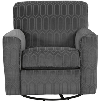 Zarina Graphite Swivel Accent Chair - bellafurnituretv