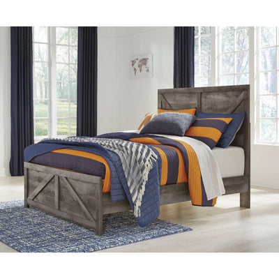 Wynnlow Gray Full Crossbuck Panel Bed | B440 - bellafurnituretv