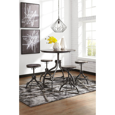 Odium Brown 5-Piece Round Counter Table and Bar Stools - bellafurnituretv