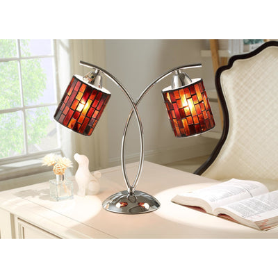Brielle Red/Chrome Table Lamp - bellafurnituretv