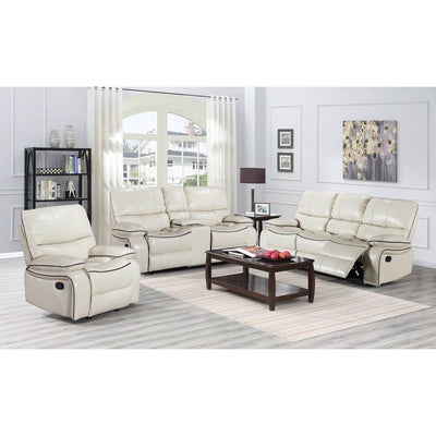 Santa Clara White 3-Piece Reclining Living Room Set - bellafurnituretv