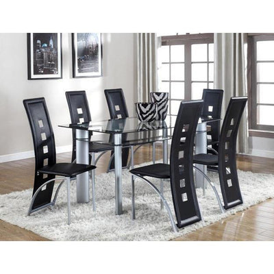 Echo Black/Gray Glass Dining Table - bellafurnituretv