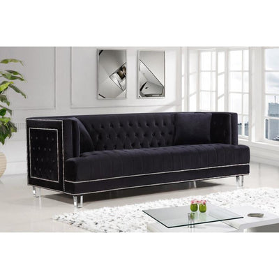 Lucas Velvet Black Sofa - bellafurnituretv