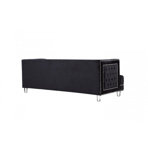 Lucas Velvet Black Sofa - bellafurnituretv