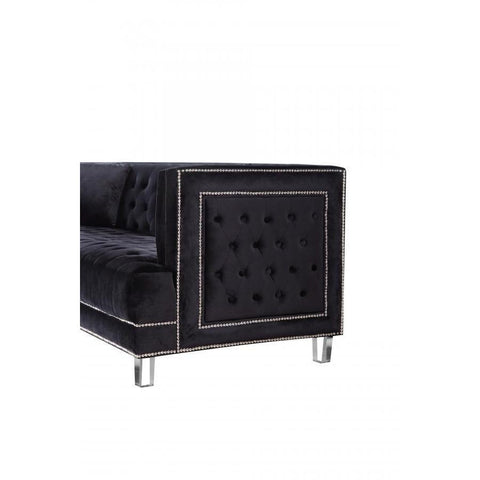 Lucas Velvet Black Sofa - bellafurnituretv