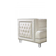 Lucas Velvet Cream Sofa - bellafurnituretv