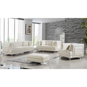 Lucas Velvet Cream Sofa - bellafurnituretv