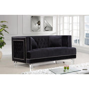 Lucas Velvet Black Loveseat - bellafurnituretv