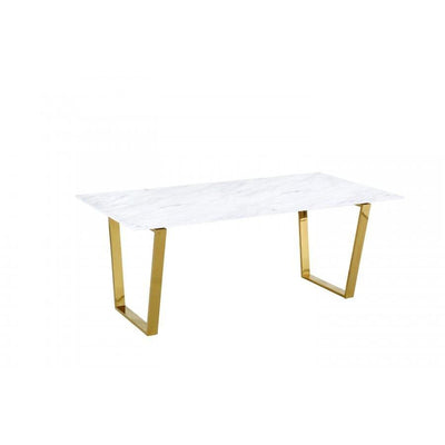 Cameron Gold/Marble Dining Table - bellafurnituretv