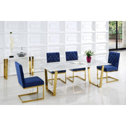 Cameron Gold/Navy Dining Set - bellafurnituretv