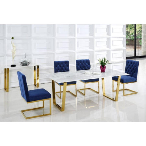 Cameron Gold/Navy Dining Set - bellafurnituretv