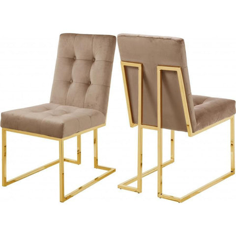 Pierre Velvet Beige Dining Chair, Set of 2 - bellafurnituretv