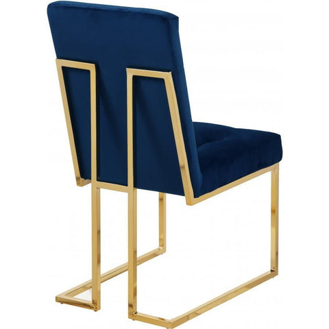 Pierre Velvet Navy Dining Chair, Set of 2 - bellafurnituretv