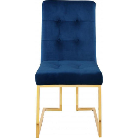 Pierre Velvet Navy Dining Chair, Set of 2 - bellafurnituretv