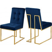 Pierre Velvet Navy Dining Chair, Set of 2 - bellafurnituretv