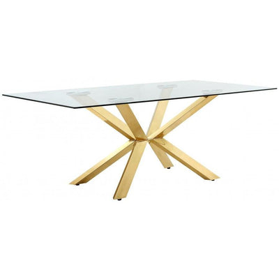 Capri Gold/Glass Dining Table - bellafurnituretv
