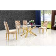 Capri Gold/Beige Dining Set - bellafurnituretv