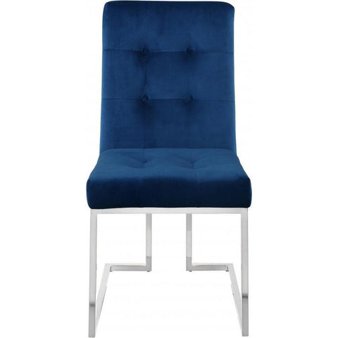 Alexis Velvet Navy Dining Chair, Set of 2 - bellafurnituretv