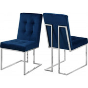 Alexis Velvet Navy Dining Chair, Set of 2 - bellafurnituretv