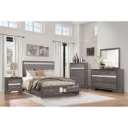 Luster Gray Queen Storage Platform Bed - bellafurnituretv