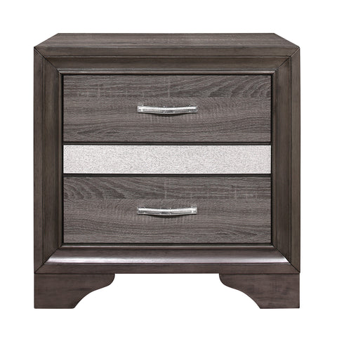 Luster Gray Nightstand - bellafurnituretv