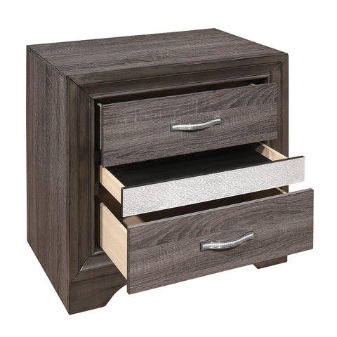 Luster Gray Nightstand - bellafurnituretv