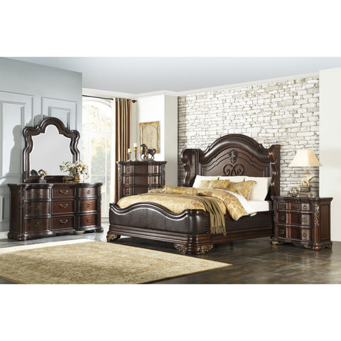 Royal Highlands Rich Cherry King Panel Bed - bellafurnituretv