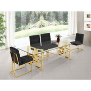 Pierre Gold/Black Dining Set - bellafurnituretv