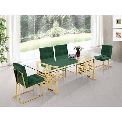 Pierre Gold/Green Dining Set - bellafurnituretv