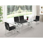 Alexis Chrome/Black Dining Set - bellafurnituretv