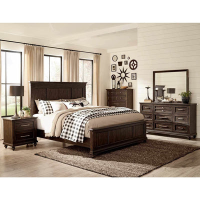 Cardano Dark Brown Panel Bedroom Set - bellafurnituretv