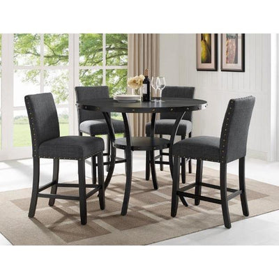Wallace Gray/Black Counter Height Chair, Set of 2 - bellafurnituretv