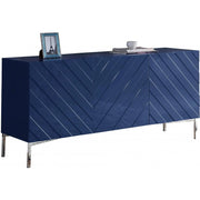 Collette Navy Lacquer/Chrome Sideboard Buffet - bellafurnituretv