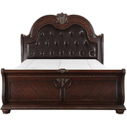 Cavalier King Brown Sleigh Bed - bellafurnituretv