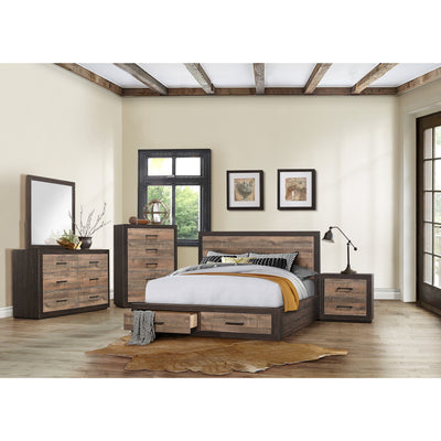 Miter Brown Storage Platform Bedroom Set - bellafurnituretv
