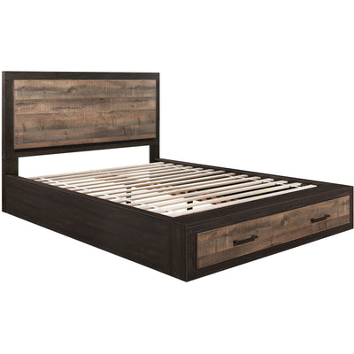 Miter Brown King Storage Platform Bed - bellafurnituretv