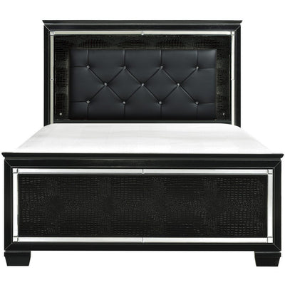 Allura Black LED King Panel Bed - bellafurnituretv
