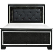 Allura Black LED Queen Panel Bed - bellafurnituretv