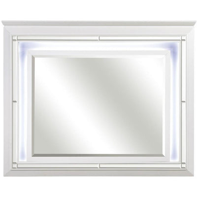 Allura White LED Mirror - bellafurnituretv