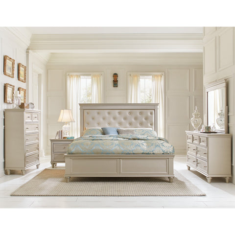 Celandine Silver King Panel Bed - bellafurnituretv
