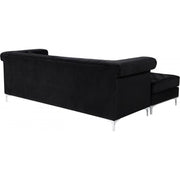 Damian Velvet Black Reversible Sectional - bellafurnituretv