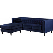 Taylor Velvet Navy Reversible Sectional - bellafurnituretv