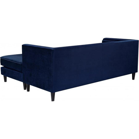 Taylor Velvet Navy Reversible Sectional - bellafurnituretv